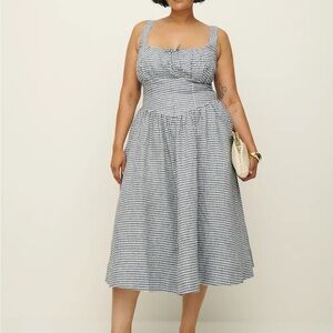 Reformation Balia Linen Milkmaid Dress